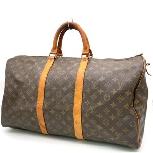 Auth Louis Vuitton Monogram Keepall 50 Debeso Boston Bag